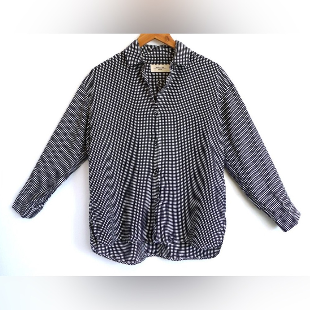 WEEKEND MAX MARA Silk Gingham Check Button Down Shirt Top Blouse 6 38 $450